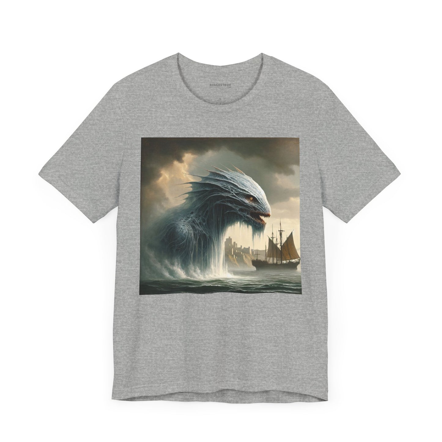 T-shirt | Unisex | Maglietta in jersey | Manica corta | Mitologia Nordica | Jörmungandr | Serpente Marino