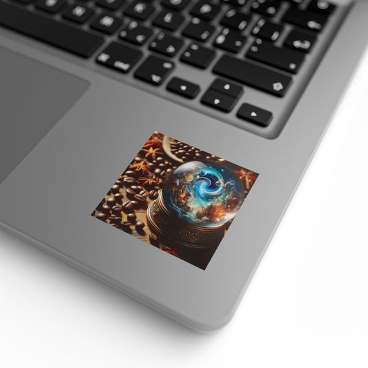 Stickerlabelrol | Vierkant | Kosmisch Realisme | Sneeuwbol