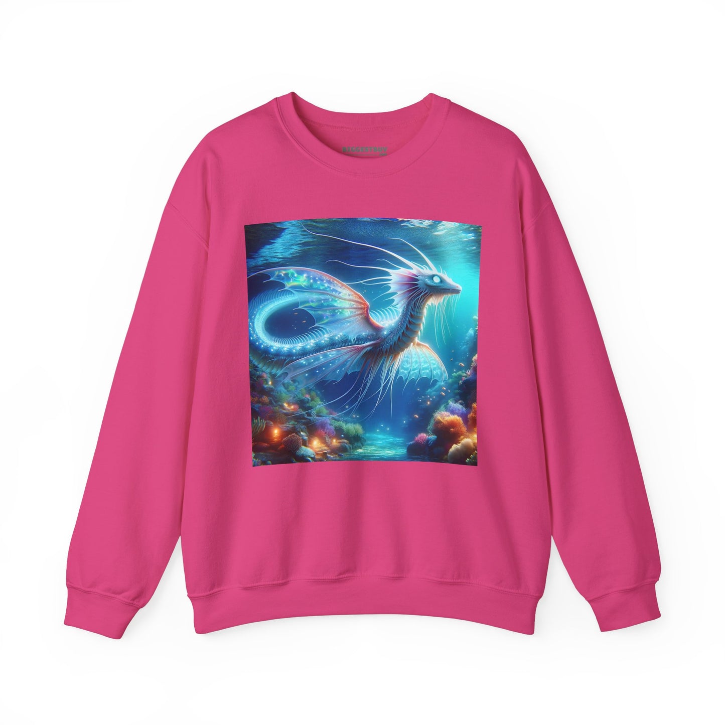 Bluza dresowa | Unisex | Okrągły dekolt | Gruba mieszanka | Mitologia morska | Ryujin | Smok wodny