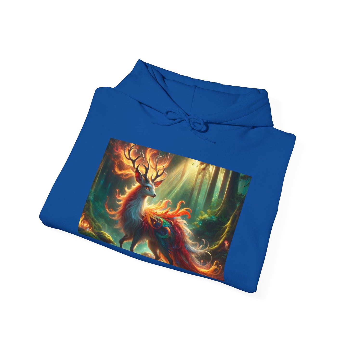 Felpa con cappuccio | Unisex | Felpa con cappuccio | Misto pesante | Mitologia Fantastica | Cervo di Fuoco