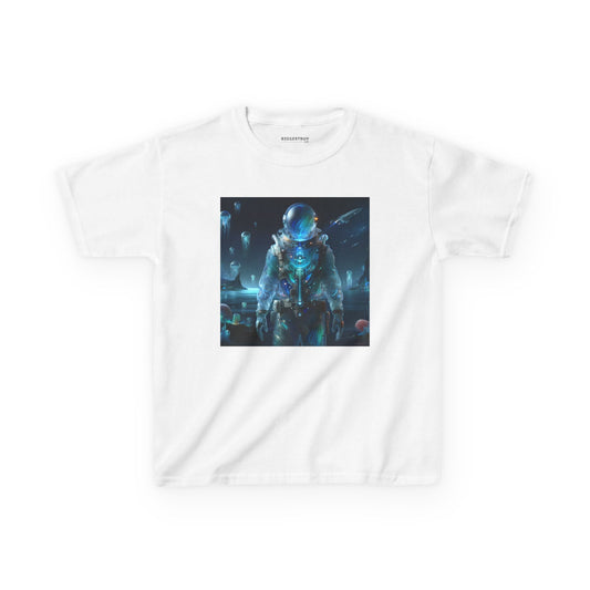 T-Shirt | Kinder-T-Shirt | Schwere Baumwolle | Weltraum-Biolumineszenz | Astronaut
