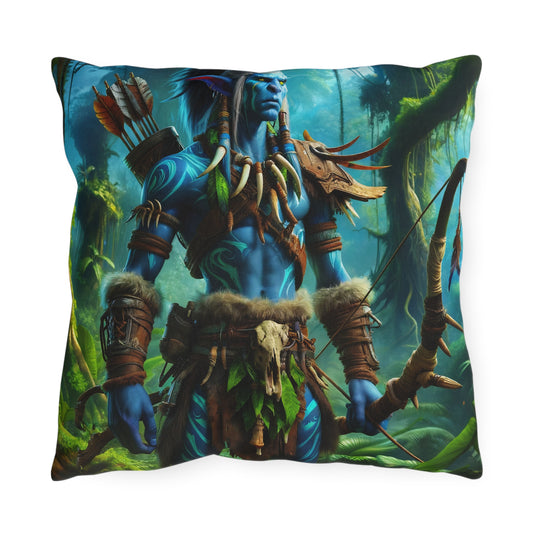 Pillow | Outdoor Pillow | Tribal Fantasy | Wood Elf Warrior