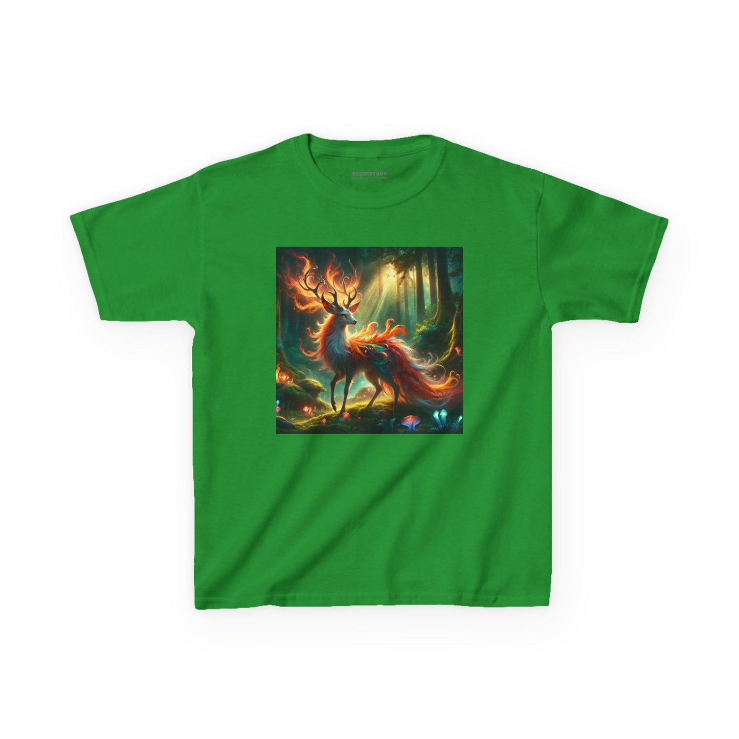 T-Shirt | Koszulka dziecięca | Ciężka bawełna | Mistyczna fantazja | Ognisty jeleń