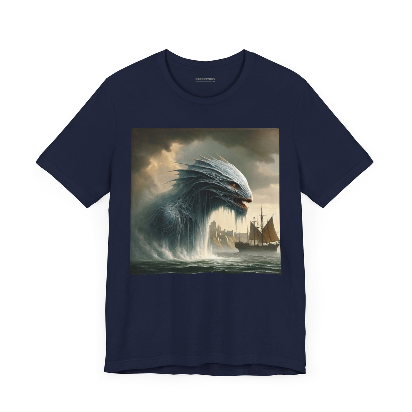 T-shirt | Unisex | Maglietta in jersey | Manica corta | Mitologia Nordica | Jörmungandr | Serpente Marino