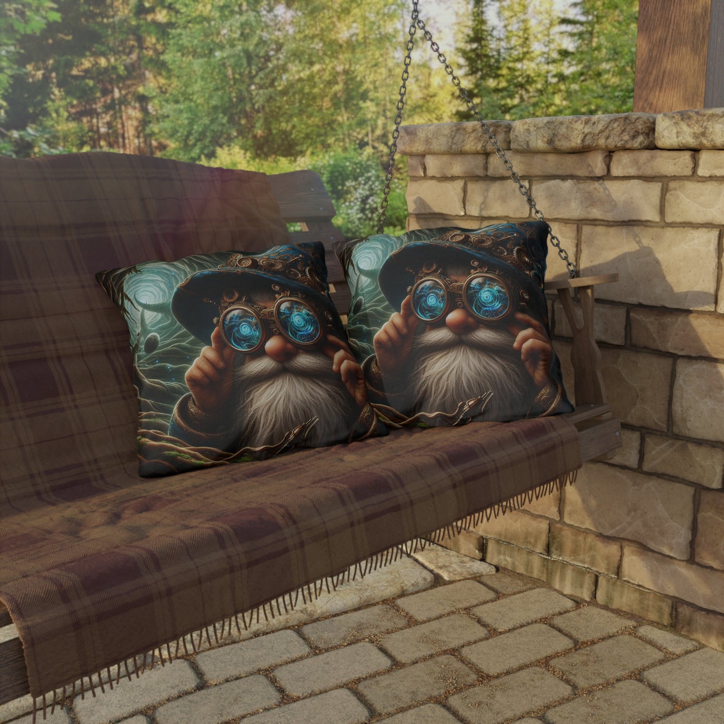 Yastık | Dış Mekan Yastığı | Steampunk Fantezi | Cüce Büyücü | Portre
