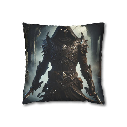 غطاء وسادة | مربع | قماش بوليستر | فانتازيا مظلمة | قاتل مأجور | شبح