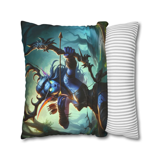 تکیہ پوش | مربع | پالئیےسٹر کینوس | جنگلی فینٹسی | روحانی شکاری