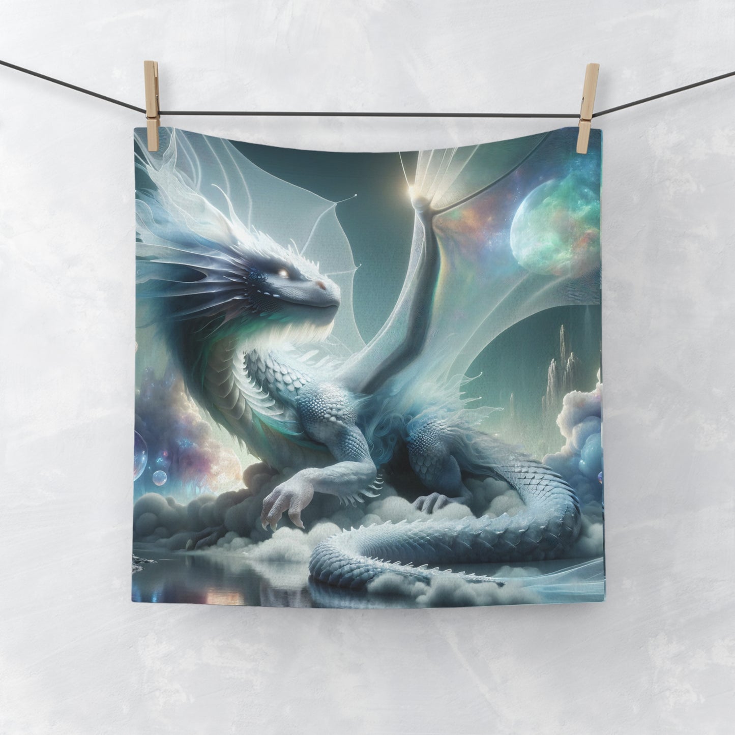 Handdoek | Washandje | Kosmische Fantasie | IJsdraak | Mystiek