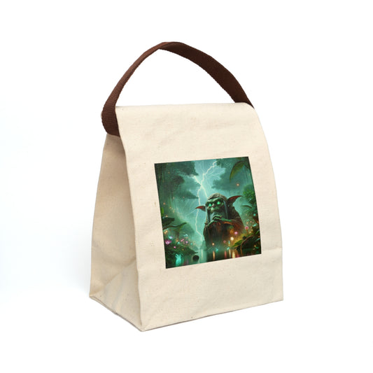 Lunch Bag | Canvas | With Strap | Shamanic Fantasy | Boggart | Goblin