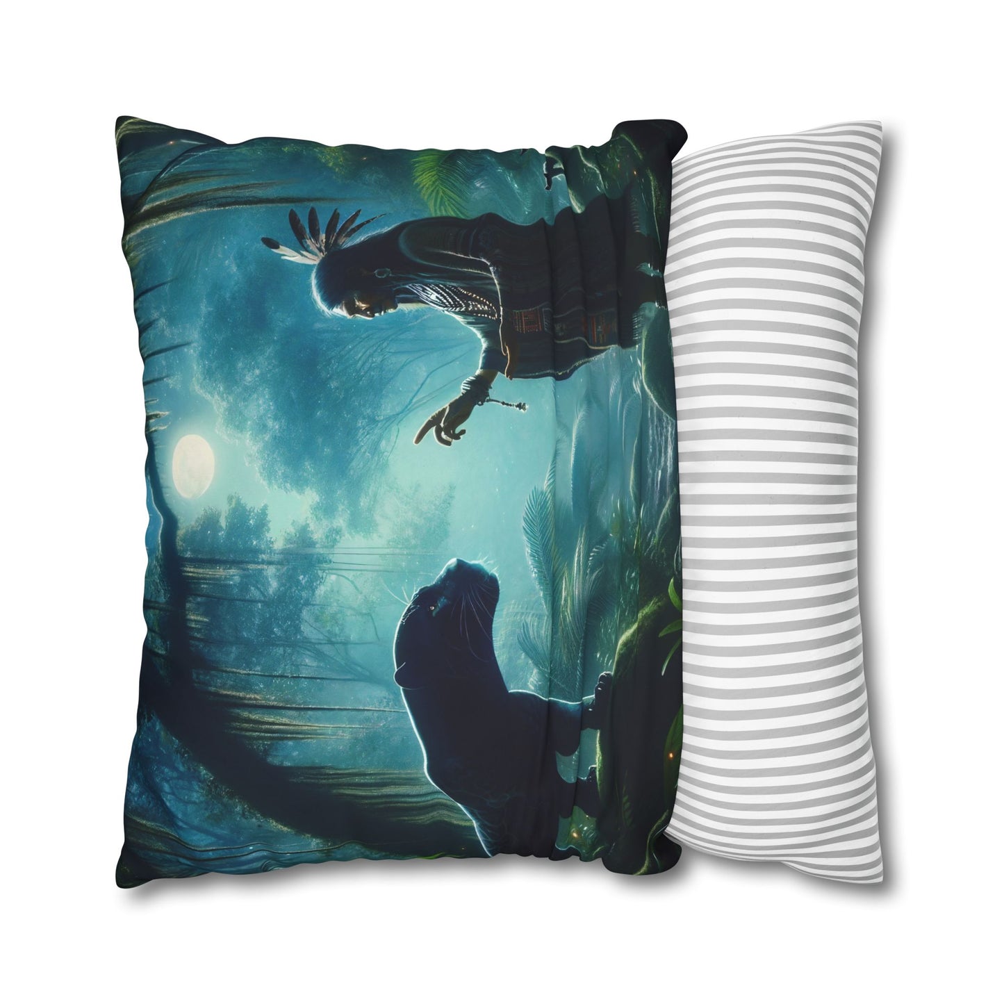 Poszewka na poduszkę | Kwadratowy | Płótno poliestrowe | Mistyczny szamanizm | Spotkanie dzikości