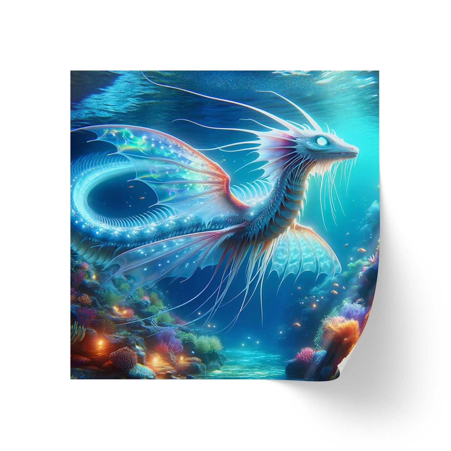 Rolka etykiet samoprzylepnych | Kwadratowy | Mitologia morska | Ryujin | Smok wodny
