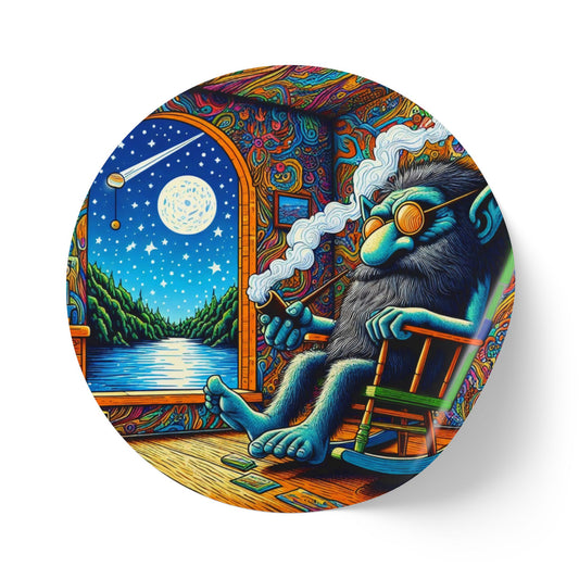 Aufkleberrolle | Rund | Psychedelische Kunst | Traumreise | Wolf