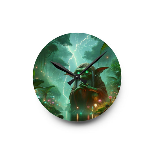 Wall Clock | Acrylic | Round or Square | Shamanic Fantasy | Boggart | Goblin
