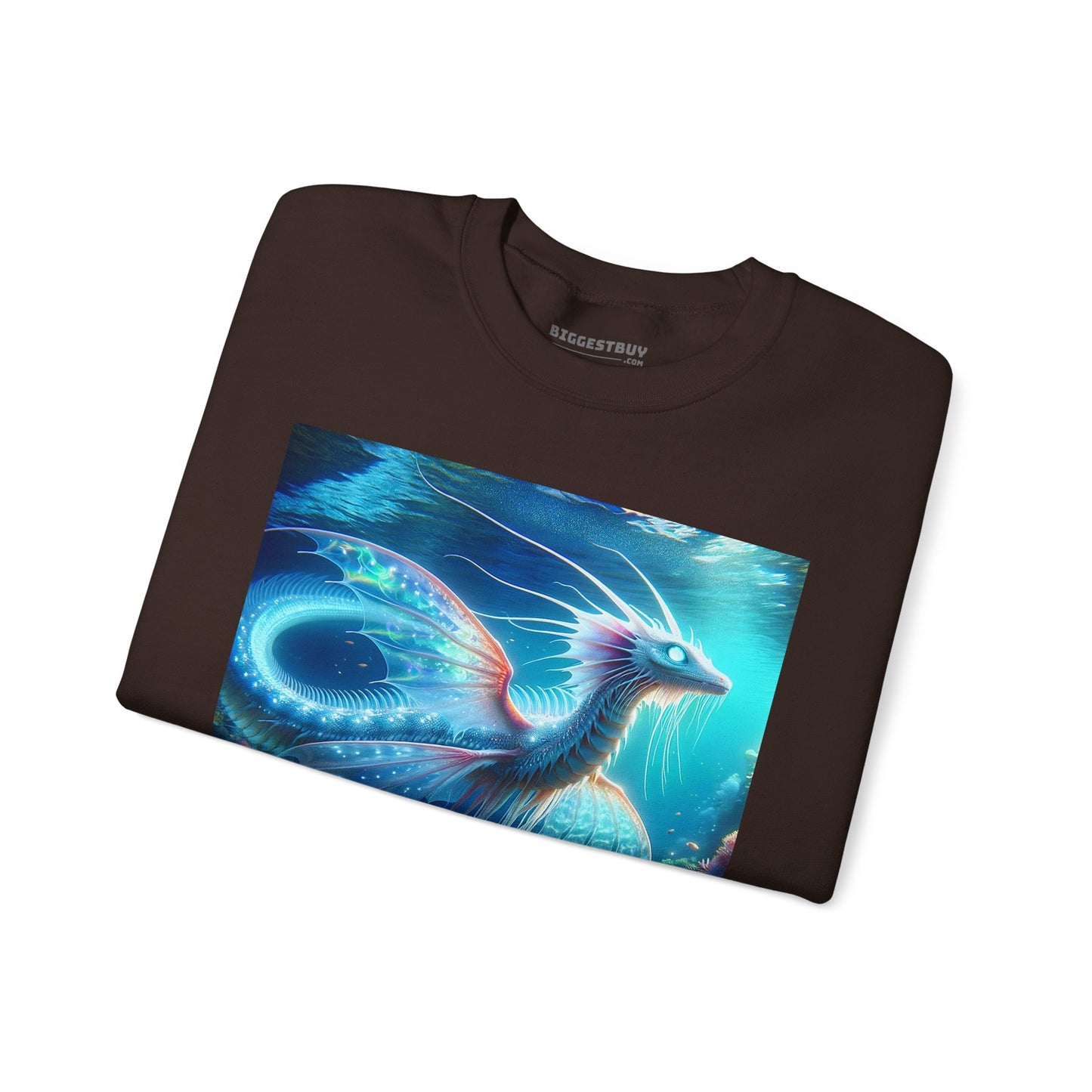 Bluza dresowa | Unisex | Okrągły dekolt | Gruba mieszanka | Mitologia morska | Ryujin | Smok wodny