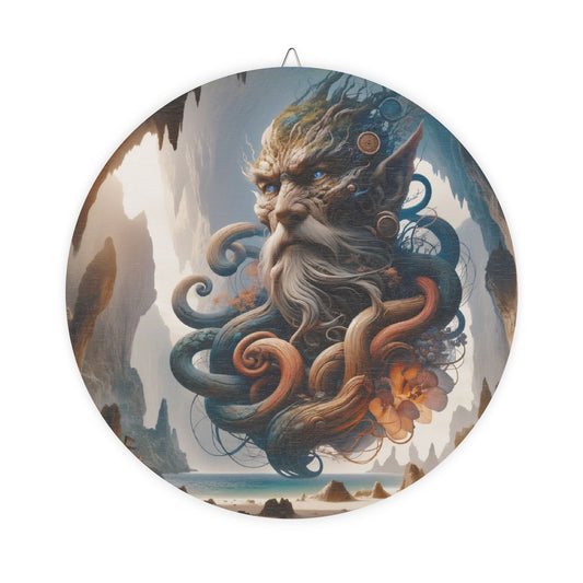 سائن | لکڑی کا | سمندری افسانہ | عمیق سمندری دیوتا