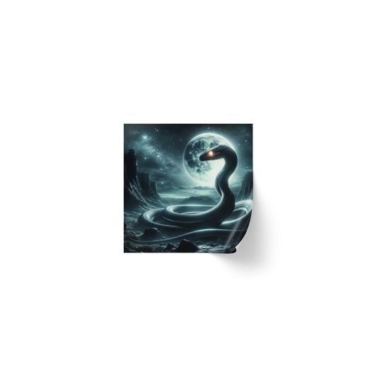 Stickerlabelrol | Vierkant | Noorse Mythologie | Jörmungandr | Zeeslang