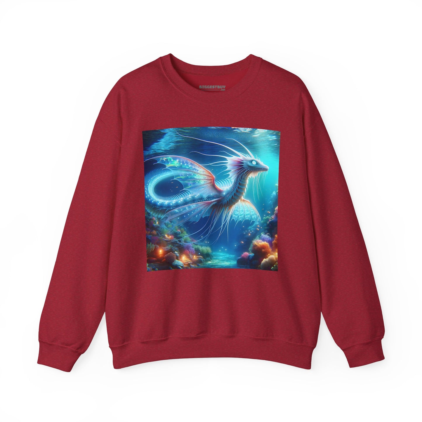 Bluza dresowa | Unisex | Okrągły dekolt | Gruba mieszanka | Mitologia morska | Ryujin | Smok wodny
