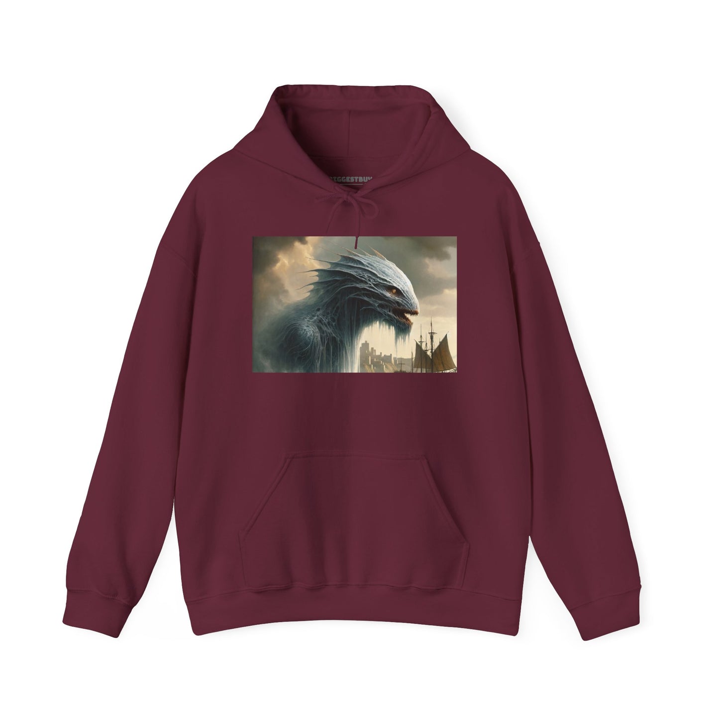 Felpa con cappuccio | Unisex | Felpa con cappuccio | Misto pesante | Mitologia Nordica | Jörmungandr | Serpente Marino