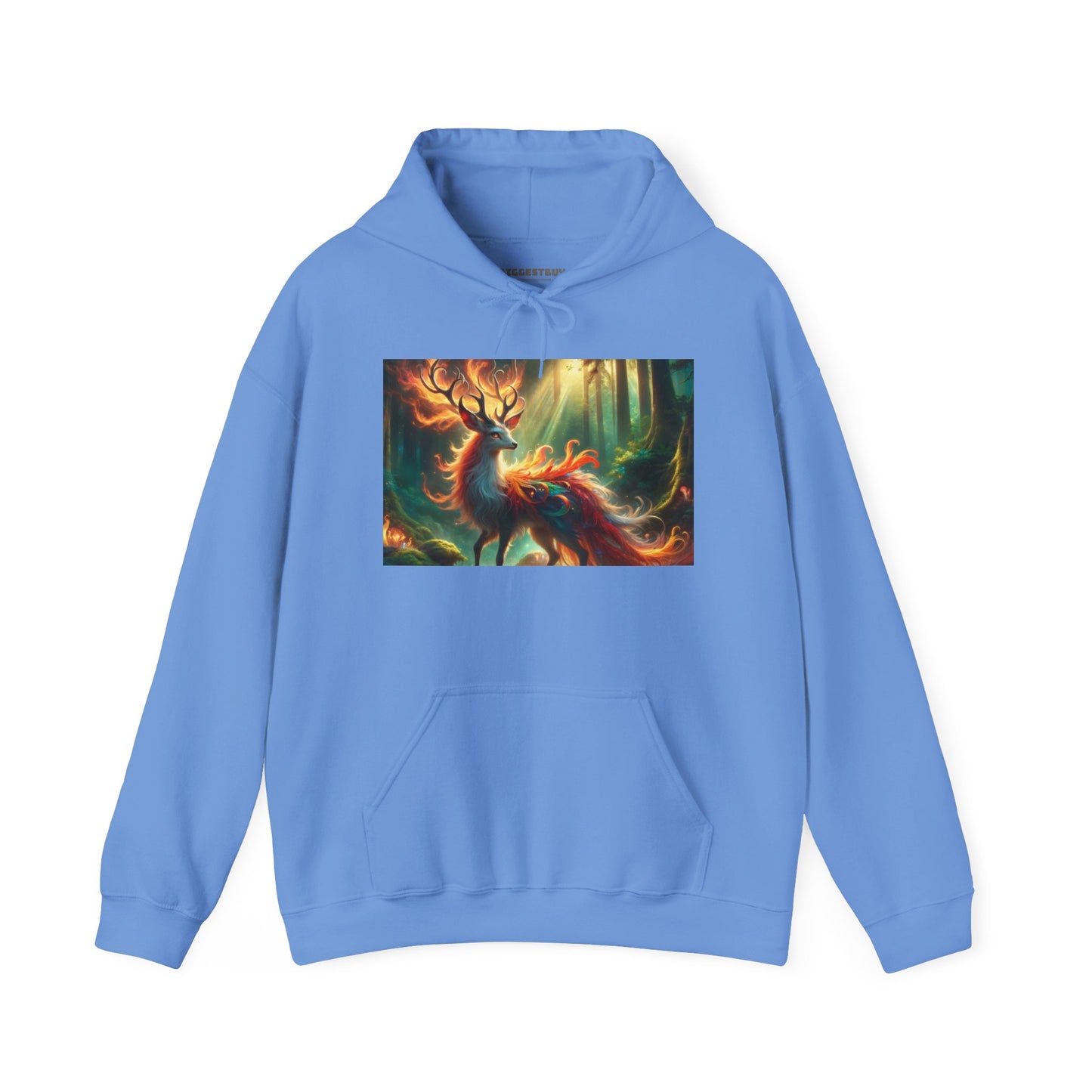 Felpa con cappuccio | Unisex | Felpa con cappuccio | Misto pesante | Mitologia Fantastica | Cervo di Fuoco