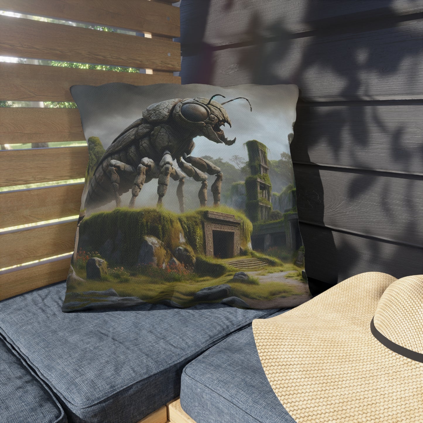 Cuscino | Cuscino da esterno | Ecopunk | Scarabeo | Verde