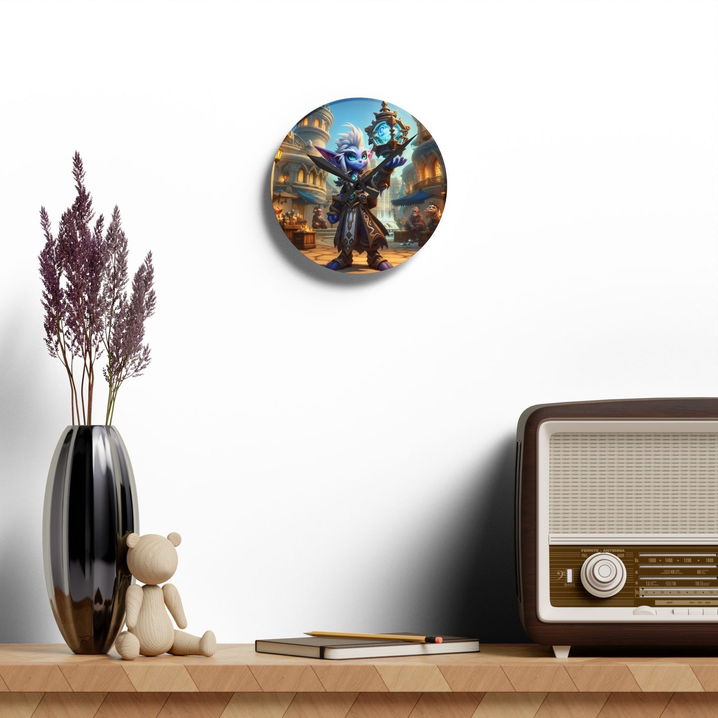 Wall Clock | Acrylic | Round or Square | Urban Fantasy | Chronotech | Gnome