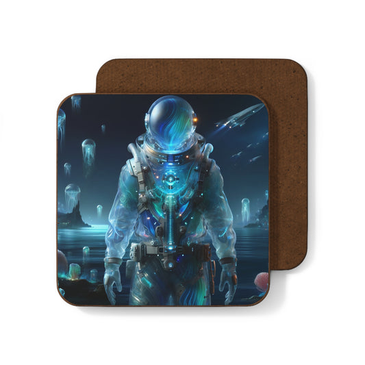 Untersetzer | Dichte Faserplatte | Weltraum-Biolumineszenz | Astronaut