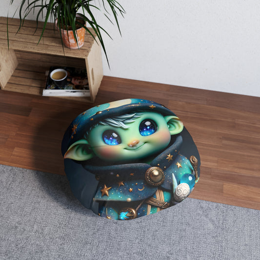 Pute | Gulvpute | Tuftet | Rund | Kosmisk Alvekunst | Fantasidukke