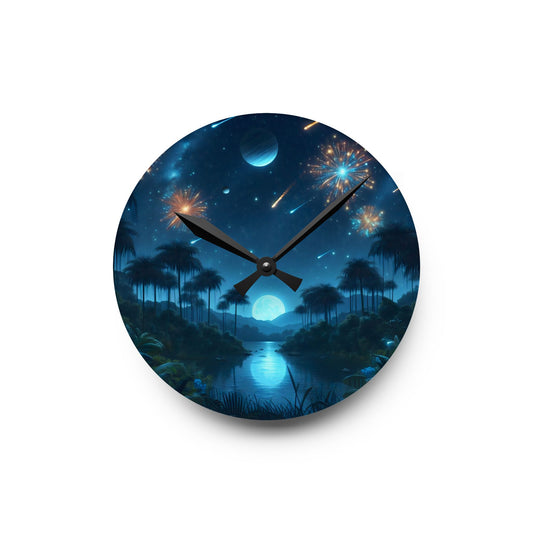 Wandklok | Acryl | Rond of vierkant | Kosmische Fantasie | Astralagos