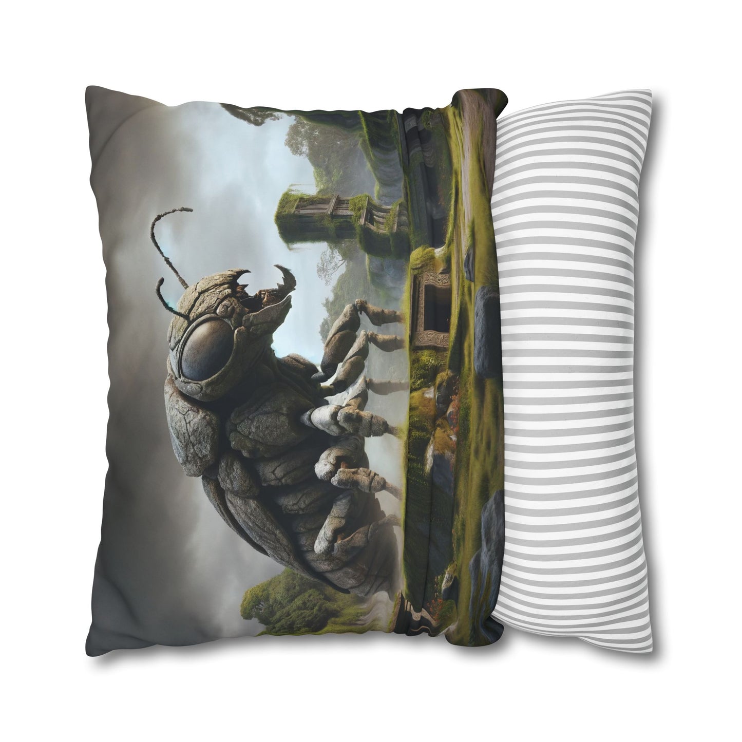 تکیہ پوش | مربع | پالئیےسٹر کینوس | آفات کی دنیا | کھنڈر | سیاہ