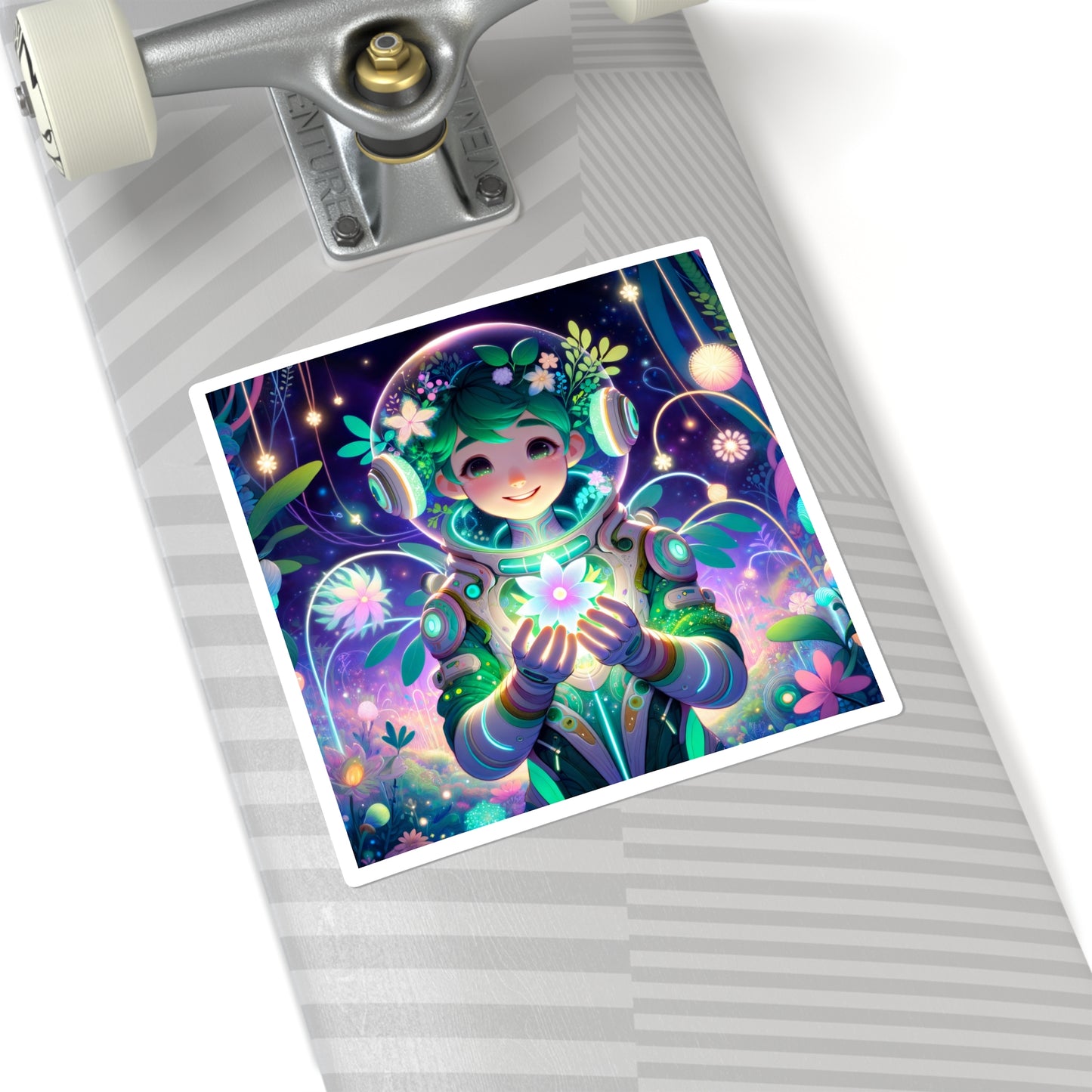 سٹیکر | مربع | خیالی فن | عجائبی حیاتیات | سبز جادوگر