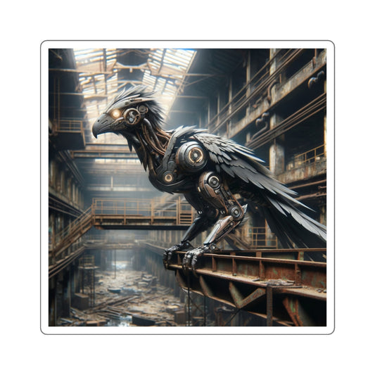 Adesivo | Quadrado | Steampunk | Retrofuturismo | Corvo