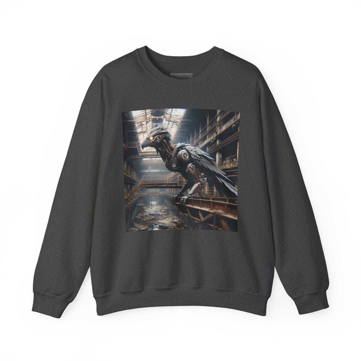 Felpa | Unisex | Girocollo | Misto pesante | Steampunk Post-Apocalittico | Corvo Meccanico