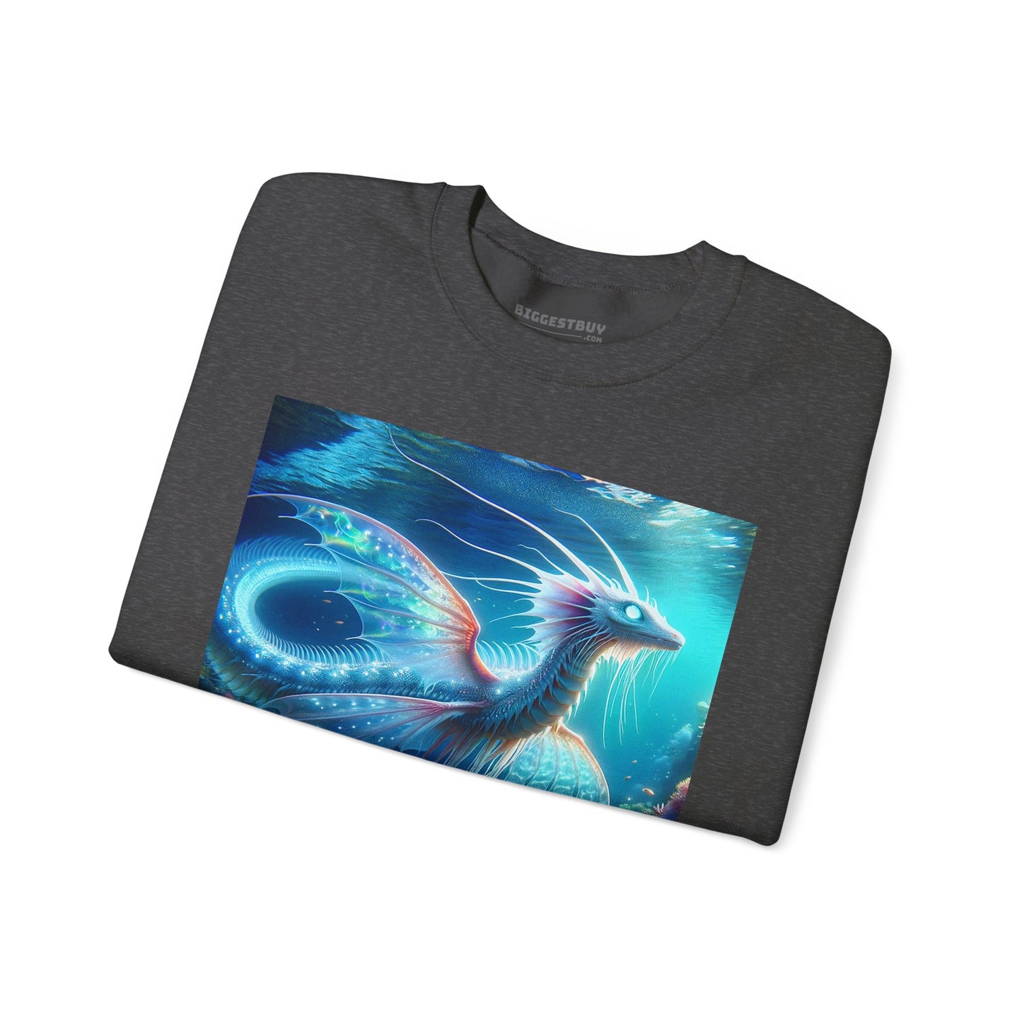 Bluza dresowa | Unisex | Okrągły dekolt | Gruba mieszanka | Mitologia morska | Ryujin | Smok wodny