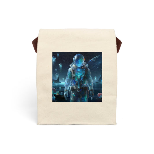 Lunchtasche | Canvas | Mit Gurt | Weltraum-Biolumineszenz | Astronaut