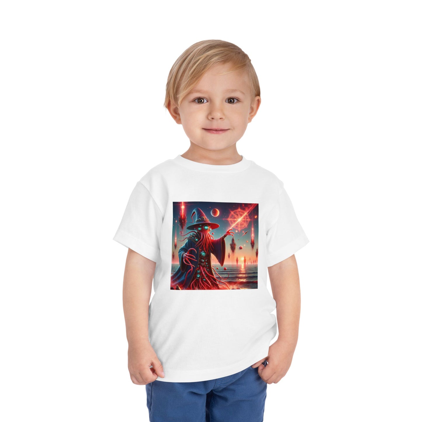 Camiseta | Camiseta para niños pequeños | Manga corta | Horror Cósmico | Mago Lovecraftiano
