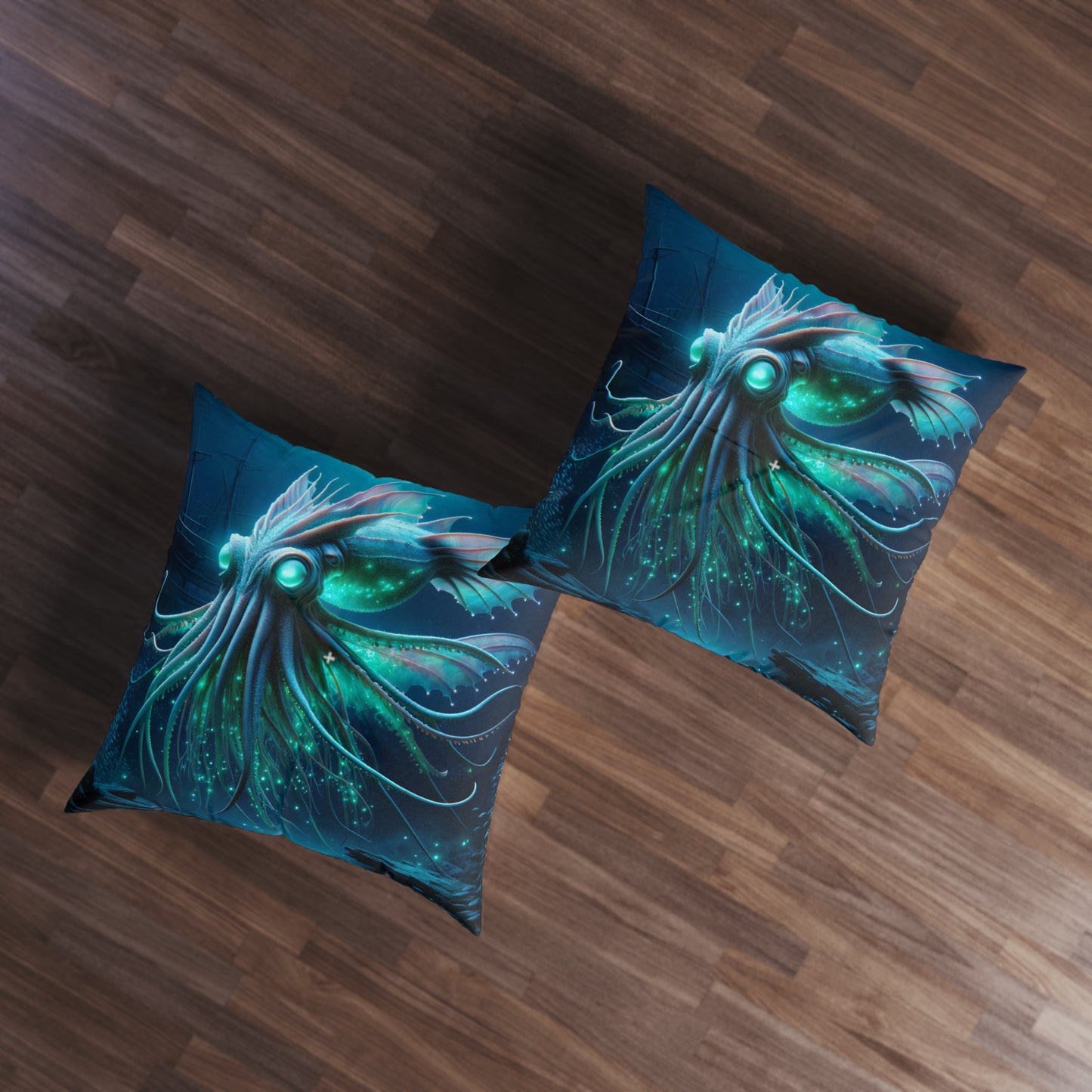 Almohada | Cojín de suelo | Con mechones | Cuadrado | Terror cósmico | Leviatán marino