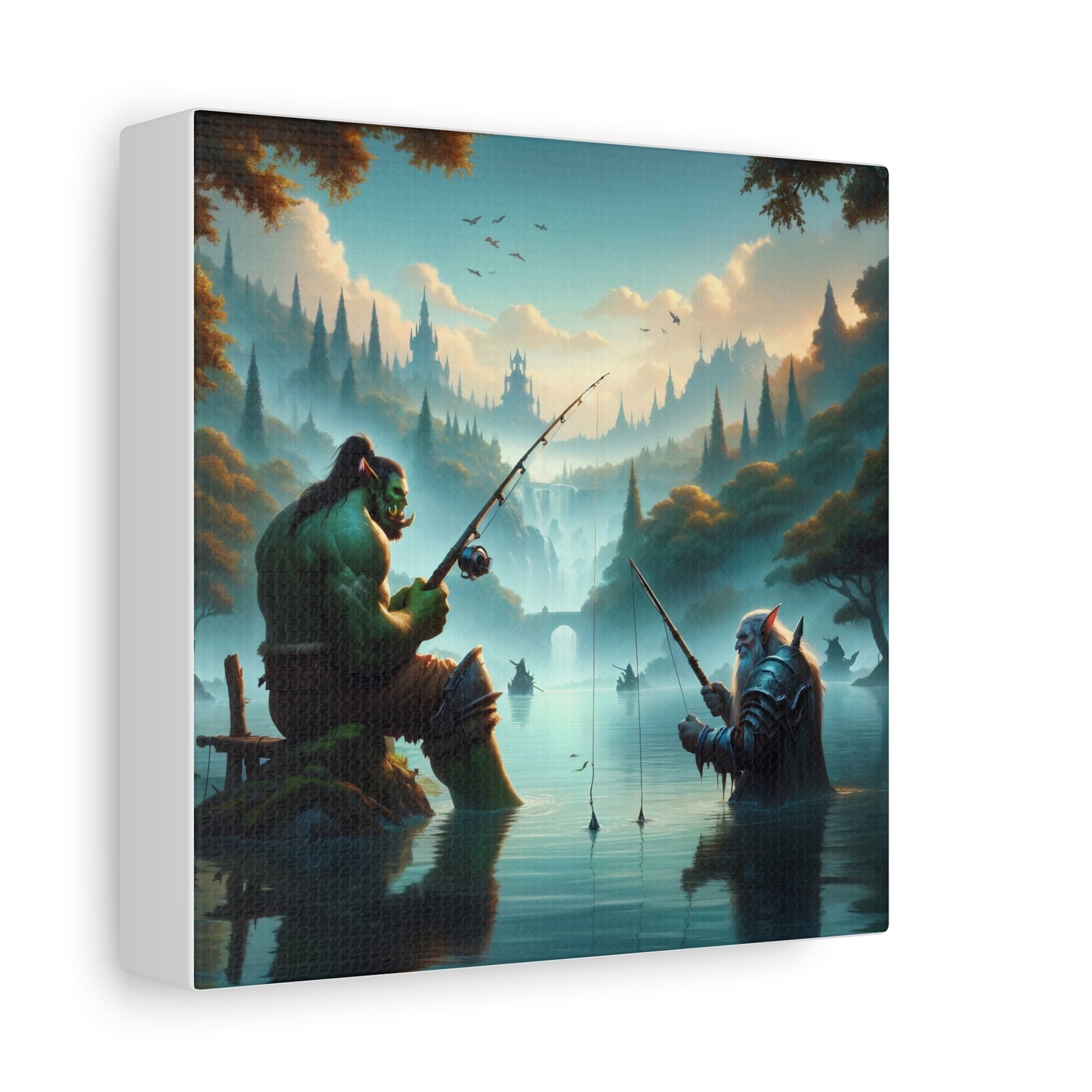 Płótno | Matowy | Fantasy międzyrasowe | Orc i krasnolud