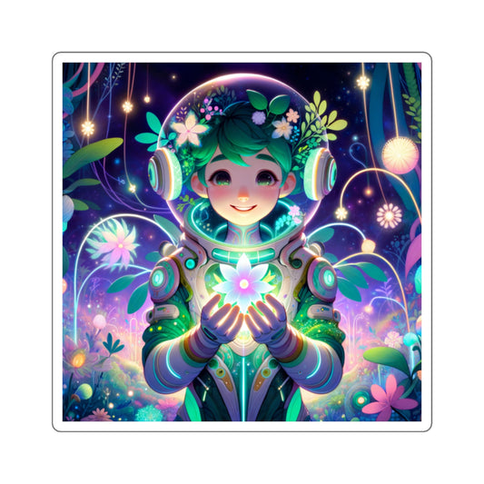 سٹیکر | مربع | خیالی فن | عجائبی حیاتیات | سبز جادوگر