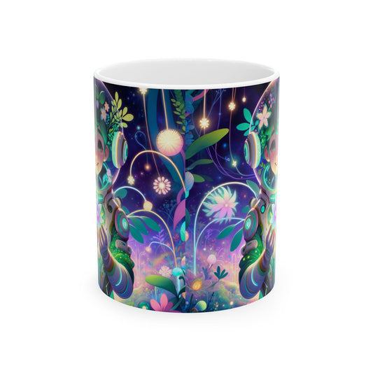 Mok | Keramiek | Wit | Technofantasie | Cybernatuur | Groen Wezen