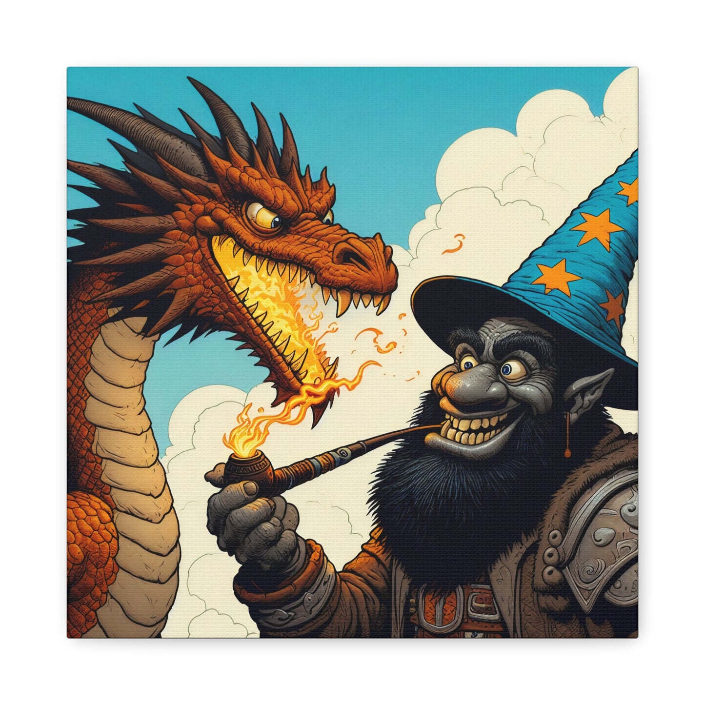 Płótno | Matowy | Heroiczne fantasy | Smok i czarodziej