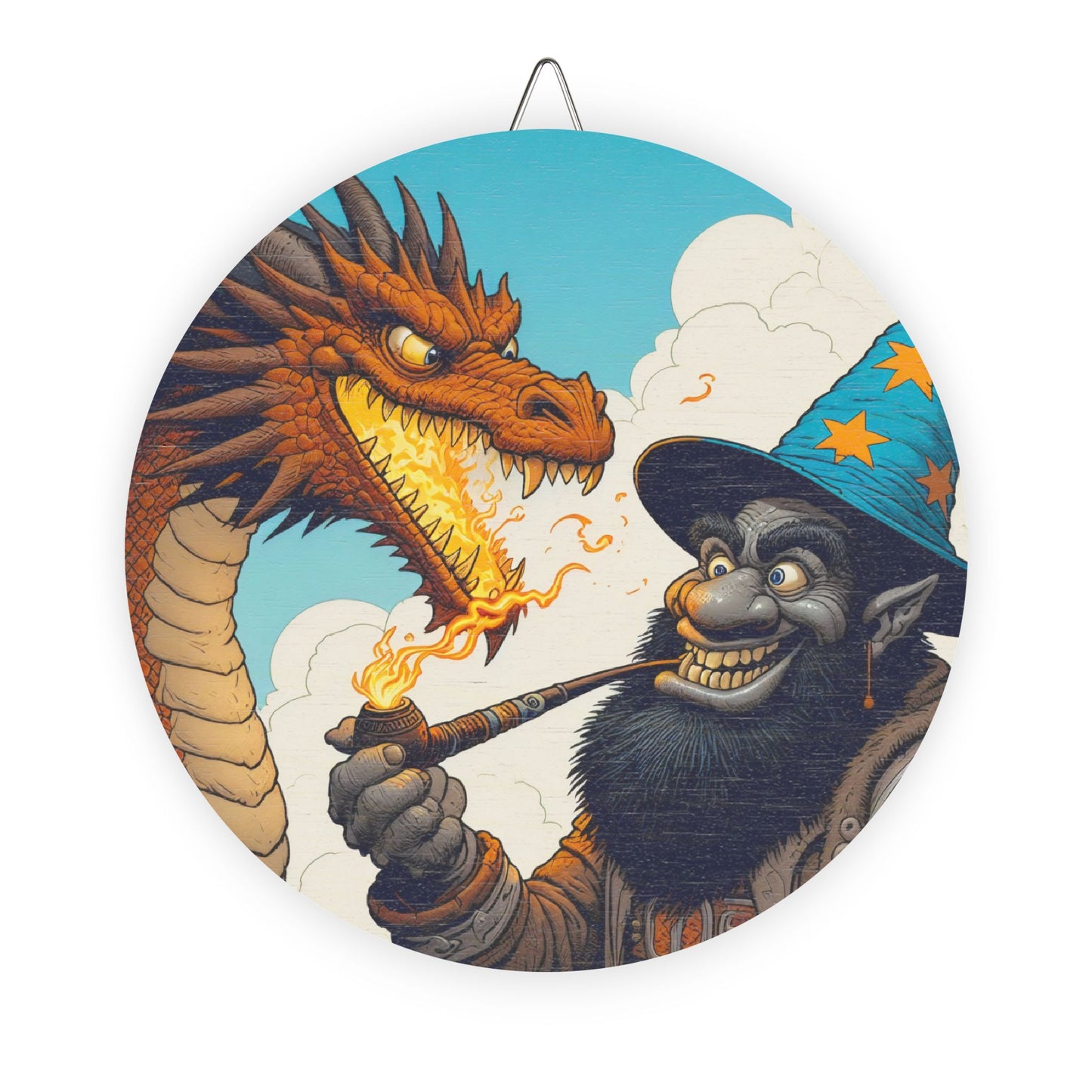 Placa | De madeira | Fantasia Épica | Duelo de Magia | Dragão