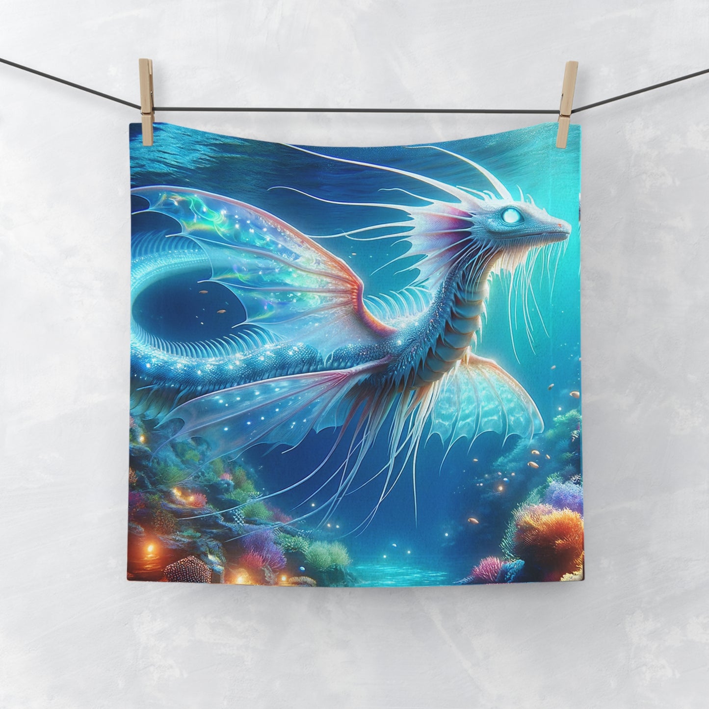 تولیہ | چہرے کا تولیہ | آبی فینٹسی | بحری اژدہا | سمندری مخلوق