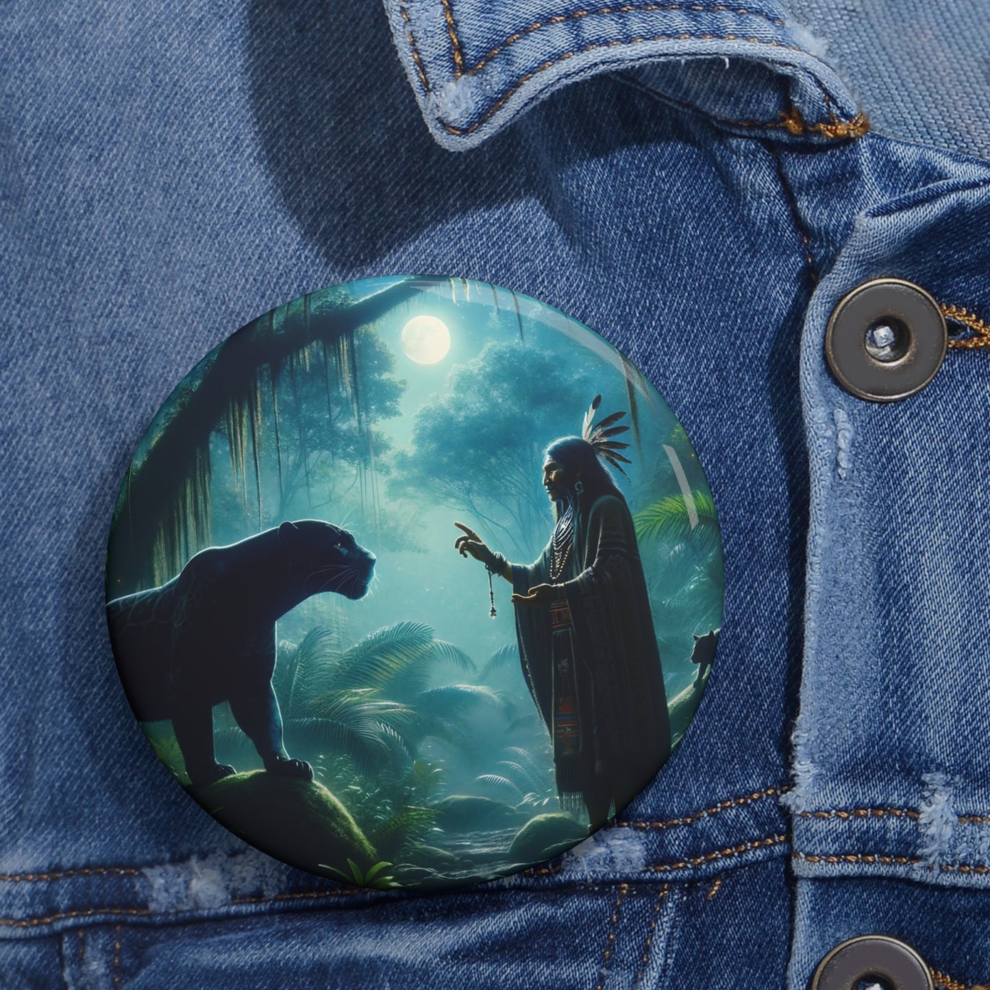 Botão | Botão de Alfinete | Com Pino | Misticismo Xamânico | Encontro Selvagem