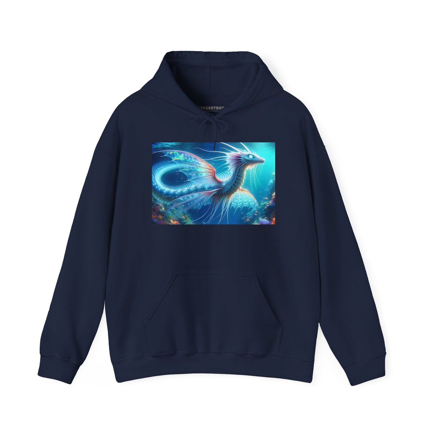 Bluza z kapturem | Unisex | Bluza dresowa z kapturem | Gruba mieszanka | Mitologia morska | Ryujin | Smok wodny