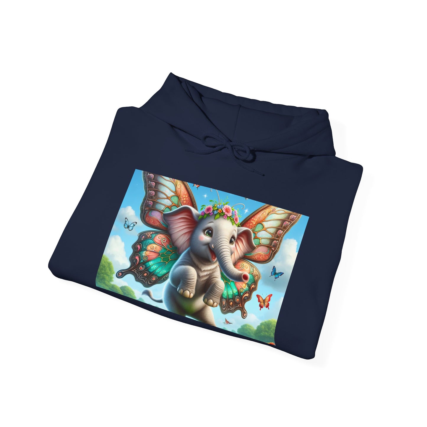 Bluza z kapturem | Unisex | Bluza dresowa z kapturem | Gruba mieszanka | Baśniowa fauna | Airavata | Słonik