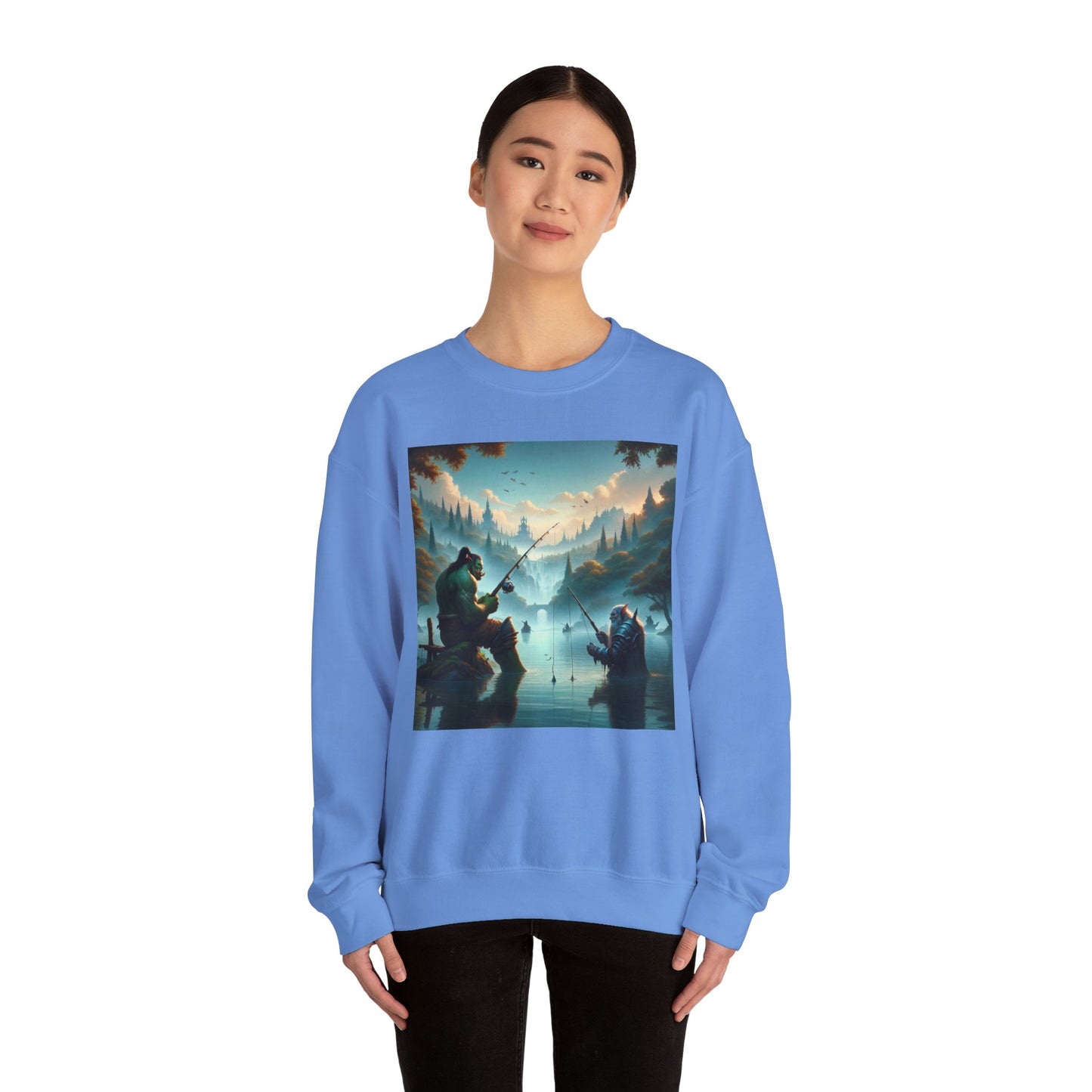 Bluza dresowa | Unisex | Okrągły dekolt | Gruba mieszanka | Fantasy międzyrasowe | Orc i krasnolud