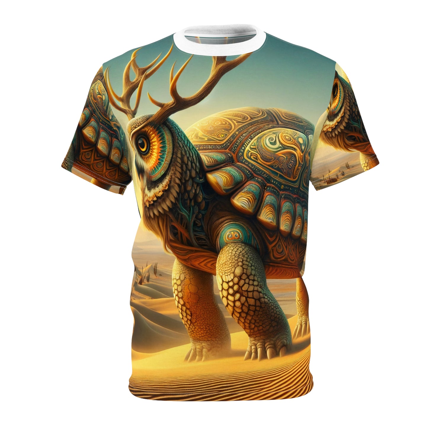 Tシャツ | 全面プリント | ユニセックスTシャツ | 神話生物学 | キリン亀 | 砂漠の精霊