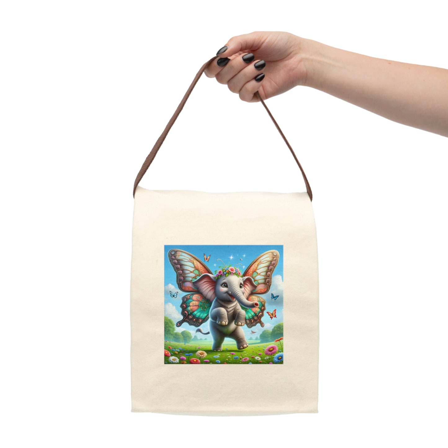 Lunchtasche | Canvas | Mit Gurt | Magische Fabelwelt | Airavata-Elefant