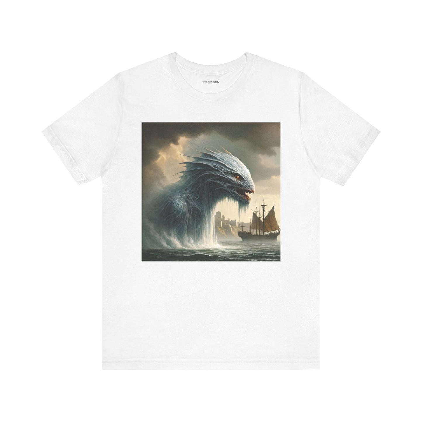 T-shirt | Unisex | Maglietta in jersey | Manica corta | Mitologia Nordica | Jörmungandr | Serpente Marino