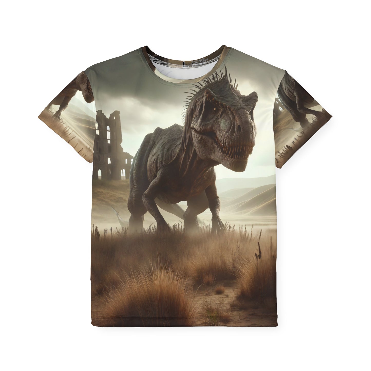 Camisa Esportiva | Crianças | Ficção Dinossáurica | T-Rex Ancestral